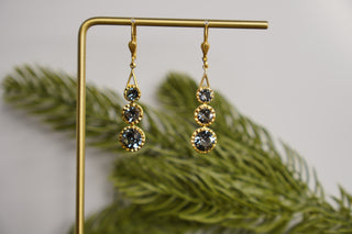 La Vie Parisienne 3 Stone Earrings