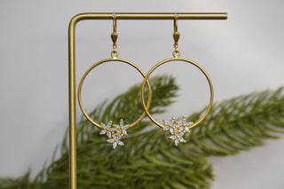 FLOWERS ON HOOPS EARRINGS LA VIE