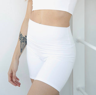 The Zoë Biker Short - White