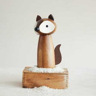 Fox Silhouette Acacia Wood Salt &amp; Pepper Mill