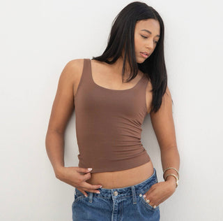 The Devon Long Tank - Dark Nude