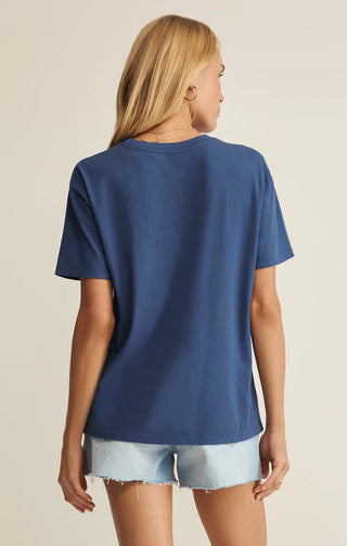 American Grown Boyfriend Tee – Navy Vintage Graphic Shirt