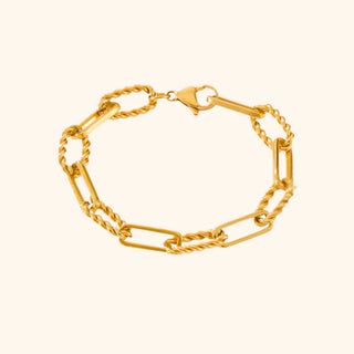 Intertwine Textured Link Bracelet – Modern Gold Paperclip Chain