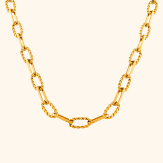 Intertwine Textured Link Necklace | Elevated Gold Statement Chain
