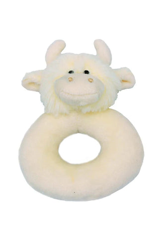 Plush toy with a ring design on a white background