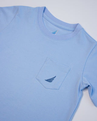 Asher Boys’ Solid Blue Baseball Batter Pocket Tee | Toddler & Baby