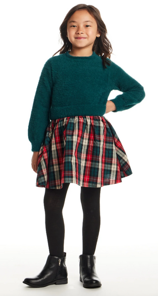 Green Plaid Flannel Dress