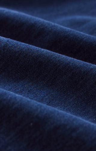 Close-up of dark blue fabric texture