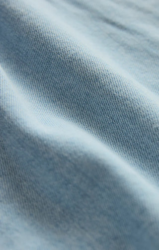 Close-up of blue fabric texture