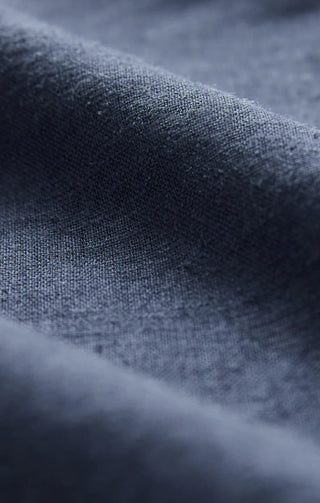 Close-up of textured blue fabric