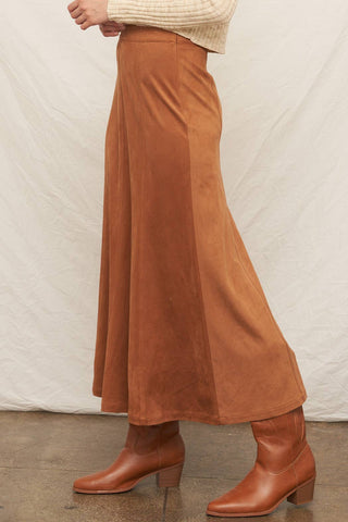Autumn's Suede Maxi Skirt