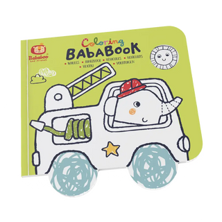 Coloring book for children with a fire truck illustration on a white background