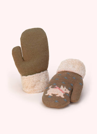 Kids Westie Mittens in Moss