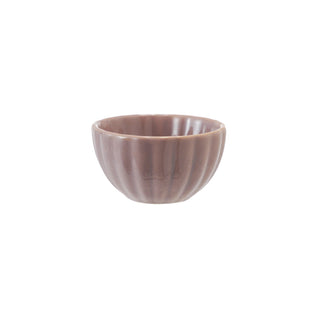 Small ceramic bowl with a ribbed texture on a white background