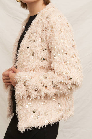 Stevie Oversized Feathery Glitter Cardigan