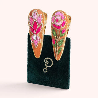 Jeweled Hair Clips - Summer Rose