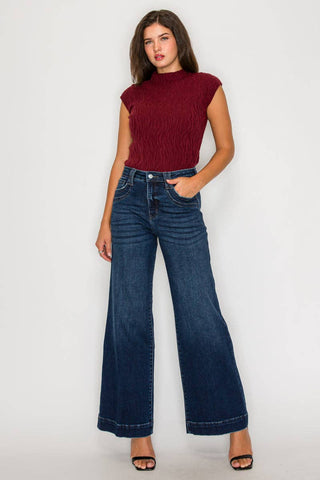 Bella High Rise A Line Wide Leg Jean