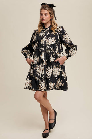 Flora Floral Tiered Shirt Dress