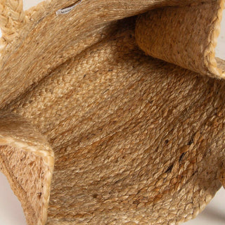 Intricate Floral Print Jute Tote Bag