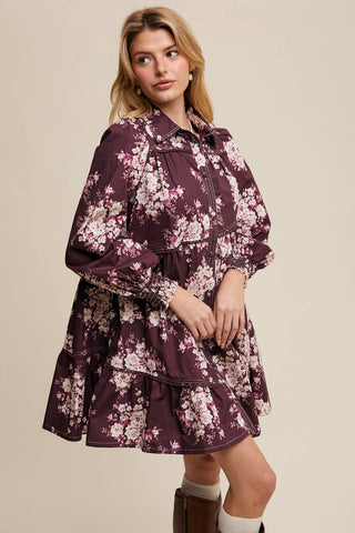 Flora Floral Tiered Shirt Dress