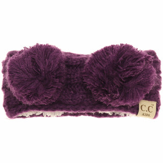 Kids Solid Double Pom Fashion Headband