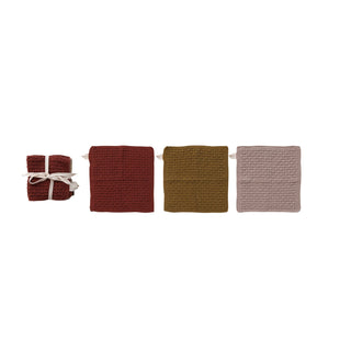 Artisan Knit Multicolor Cotton Dish Cloth Set