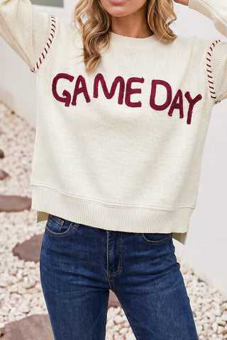 Gameday Ranch Pullover — Colorblock Knit Sweater