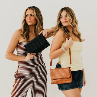 Wrenlee Woven Flap Crossbody - Versatile Vegan Leather Clutch & Shoulder Bag