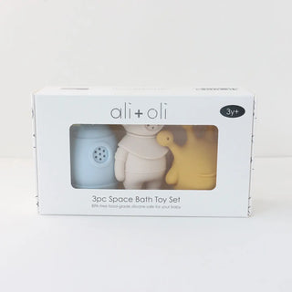  ali+oli 3pc Space Bath Toy Set packaging on a white background