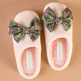 Fuzzy Slippers-Betty Bow Jolly Sprig