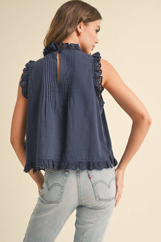 Piper Eyelet Ruffle Trim Blouse