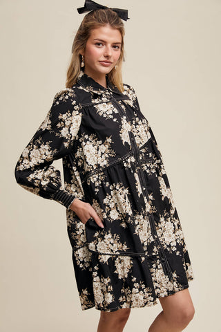 Flora Floral Tiered Shirt Dress