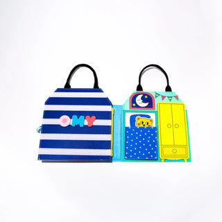 Two children's bags with cartoon design on a white background