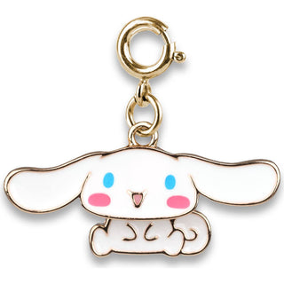 Cartoon character charm with gold accents on a white background
